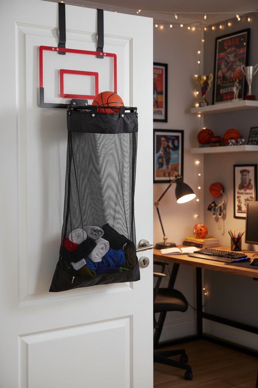 Basketball Hoop Laundry Hamper - Lifestyle